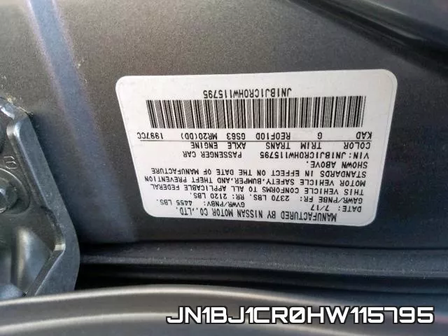 JN1BJ1CR0HW115795 фото 2