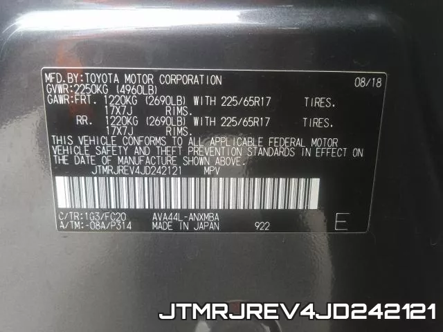 JTMRJREV4JD242121 фото 2