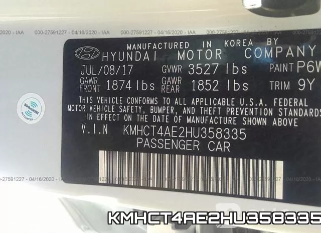 KMHCT4AE2HU358335 фото 10
