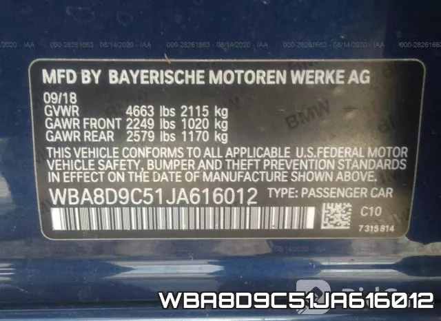 WBA8D9C51JA616012 фото 10