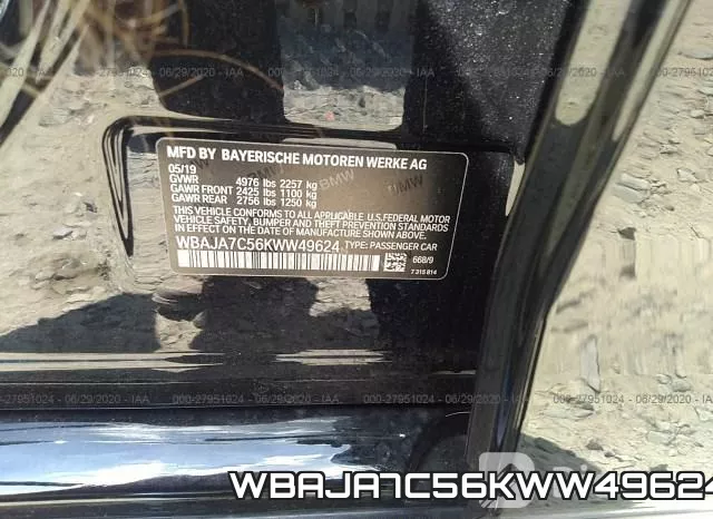 WBAJA7C56KWW49624 фото 10