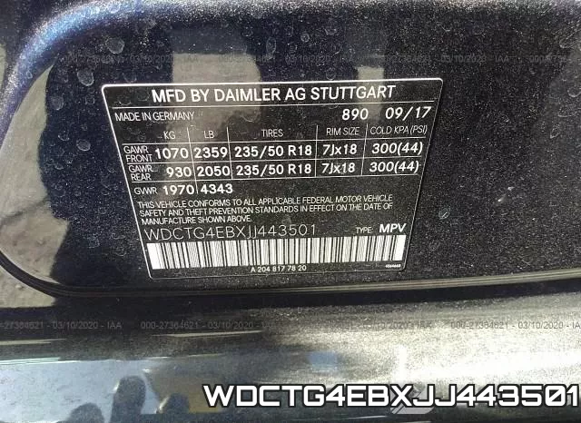WDCTG4EBXJJ443501 фото 10