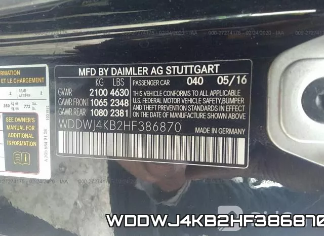 WDDWJ4KB2HF386870 фото 10