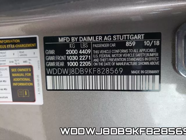 WDDWJ8DB9KF828569 фото 2