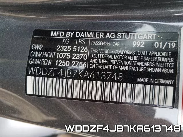 WDDZF4JB7KA613748 фото 2