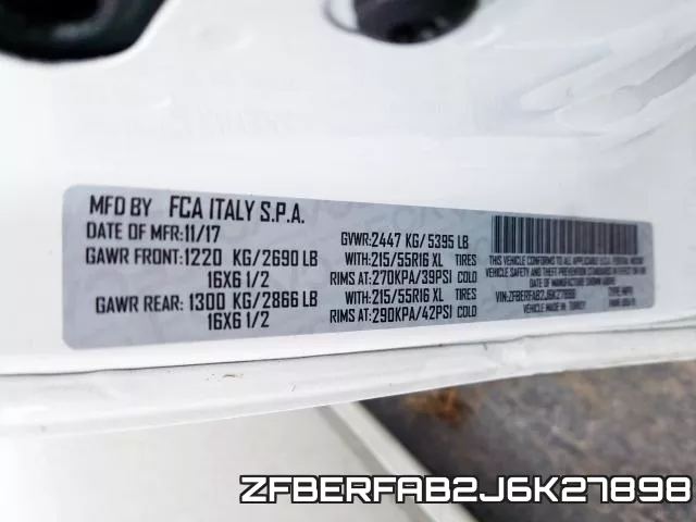 ZFBERFAB2J6K27898 фото 2