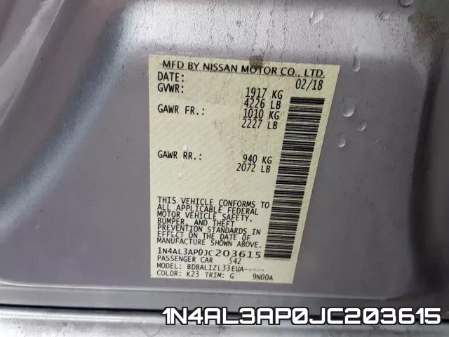 1N4AL3AP0JC203615 фото 2