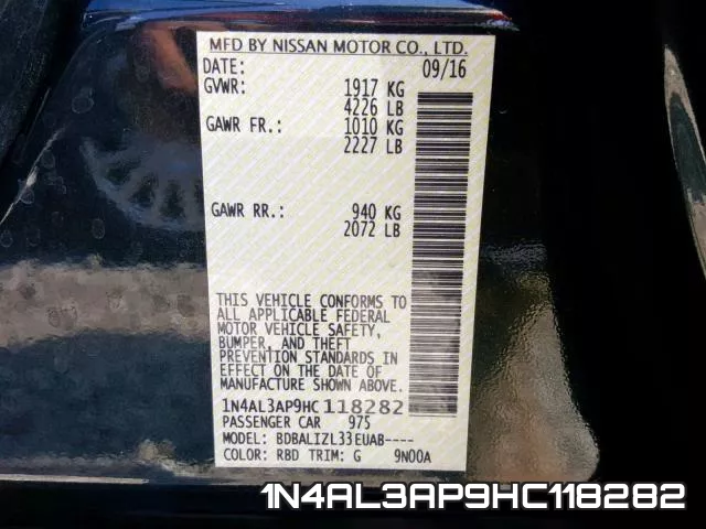1N4AL3AP9HC118282 фото 2