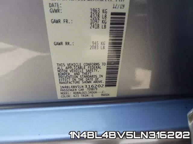 1N4BL4BV5LN316202 фото 2