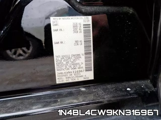 1N4BL4CW9KN316967 фото 2