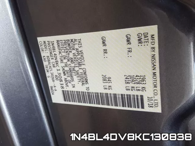 1N4BL4DV8KC130838 фото 2