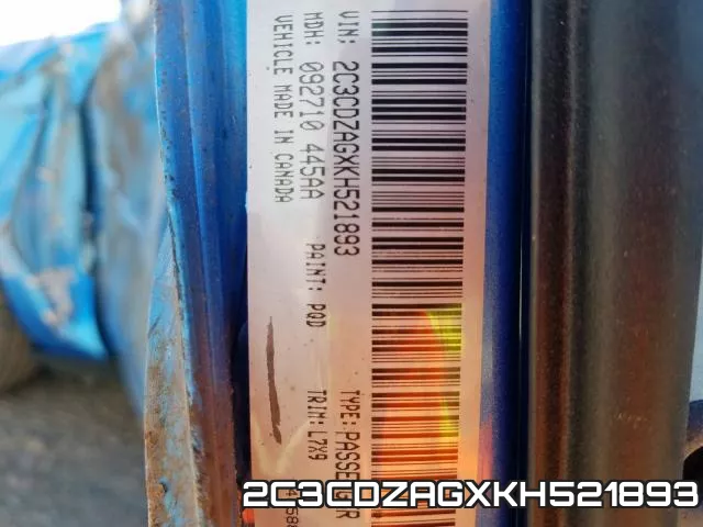 2C3CDZAGXKH521893 фото 2