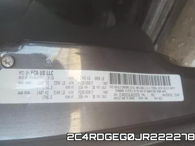 2C4RDGEG0JR222278 фото 2