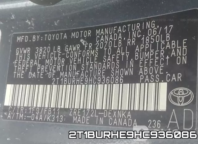2T1BURHE9HC936086 фото 10