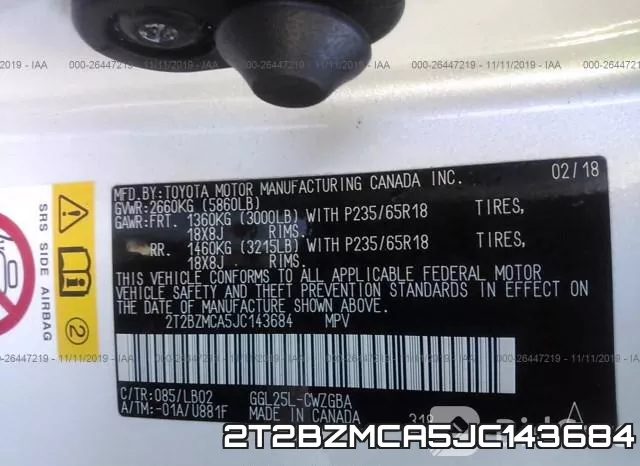 2T2BZMCA5JC143684 фото 10