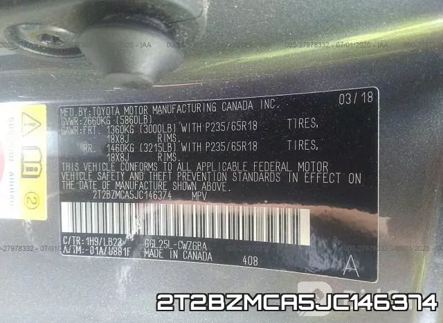 2T2BZMCA5JC146374 фото 10