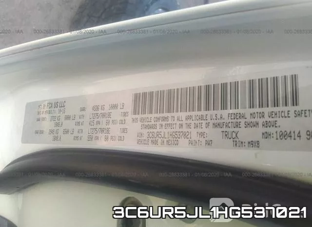 3C6UR5JL1HG537021 фото 10