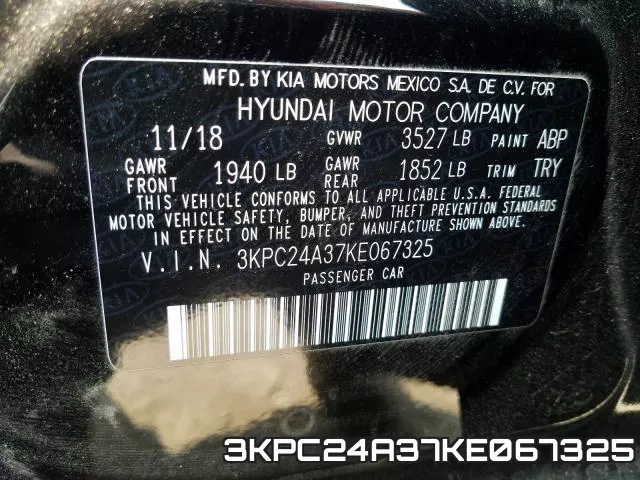 3KPC24A37KE067325 фото 2