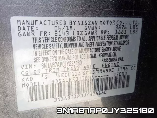 3N1AB7AP0JY325180 фото 2