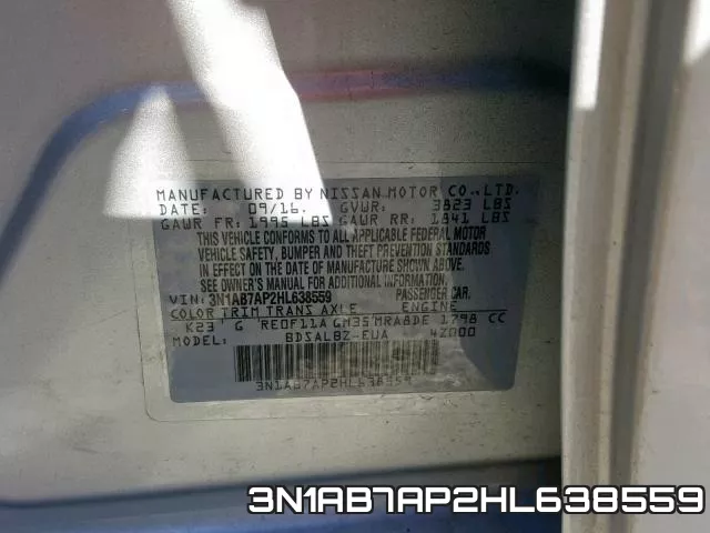 3N1AB7AP2HL638559 фото 2