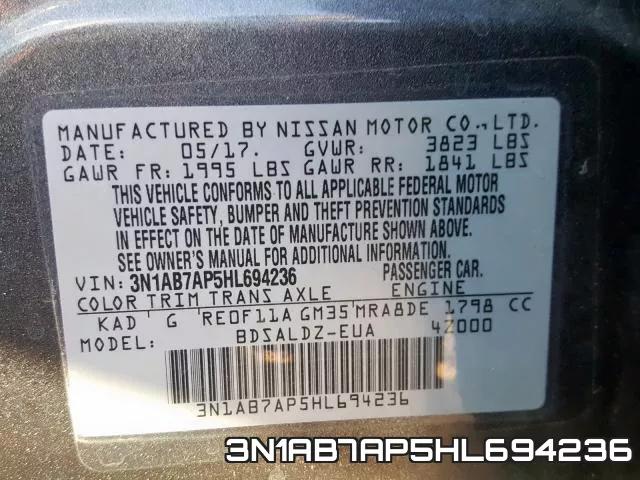 3N1AB7AP5HL694236 фото 2