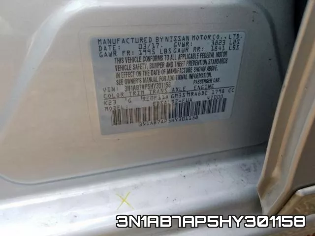 3N1AB7AP5HY301158 фото 2