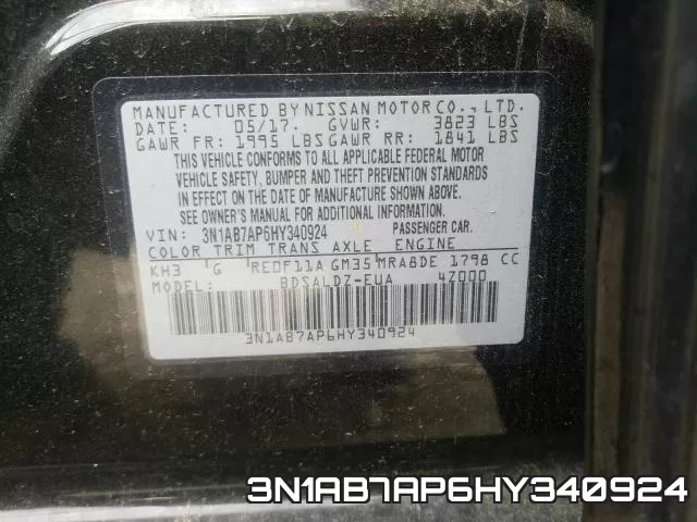 3N1AB7AP6HY340924 фото 2