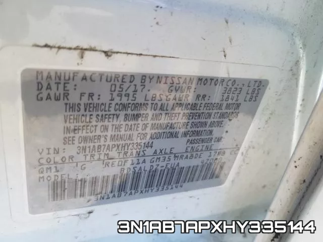 3N1AB7APXHY335144 фото 2