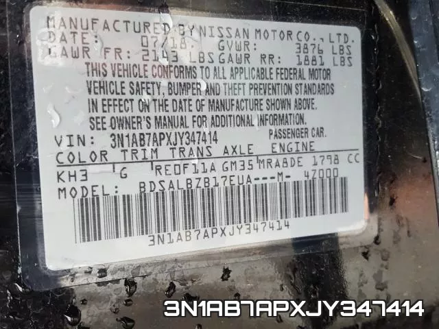 3N1AB7APXJY347414 фото 2