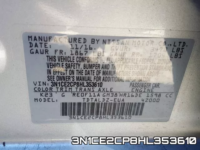 3N1CE2CP8HL353610 фото 2
