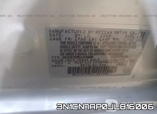 3N1CN7AP0JL816006 фото 10