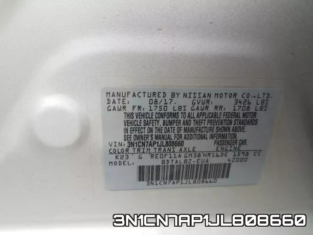 3N1CN7AP1JL808660 фото 2