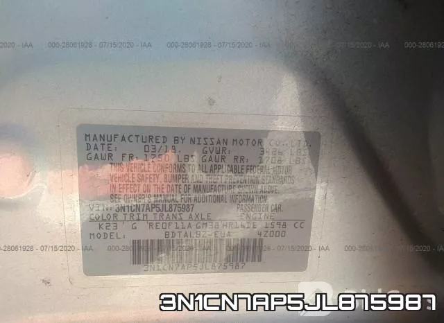 3N1CN7AP5JL875987 фото 9