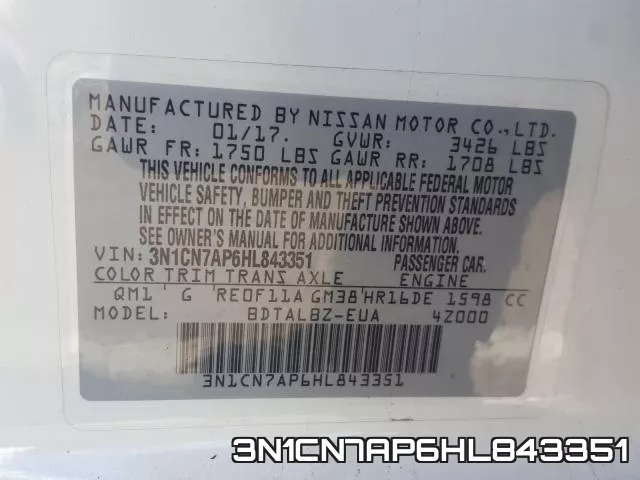 3N1CN7AP6HL843351 фото 2