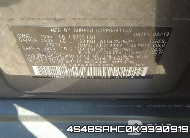4S4BSAHC0K3330919 фото 10