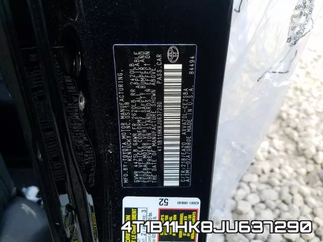 4T1B11HK8JU637290 фото 2