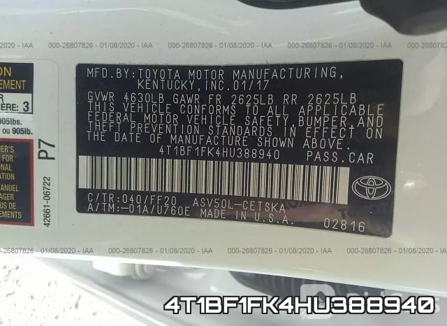 4T1BF1FK4HU388940 фото 9