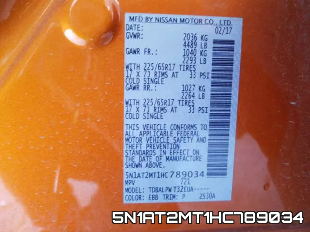 5N1AT2MT1HC789034 фото 2