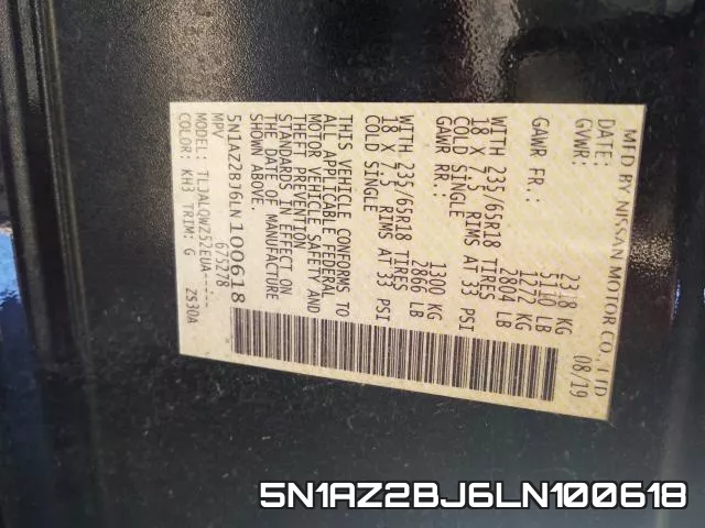 5N1AZ2BJ6LN100618 фото 2