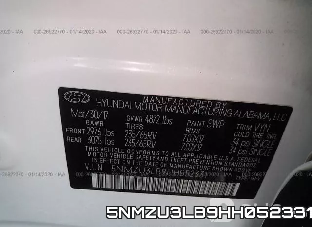 5NMZU3LB9HH052331 фото 10