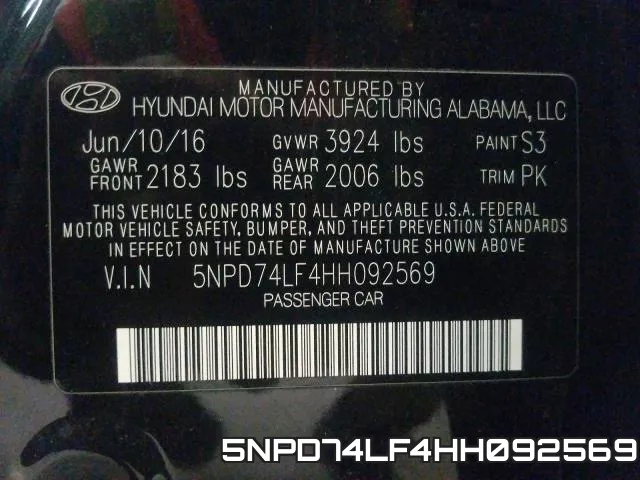 5NPD74LF4HH092569 фото 2
