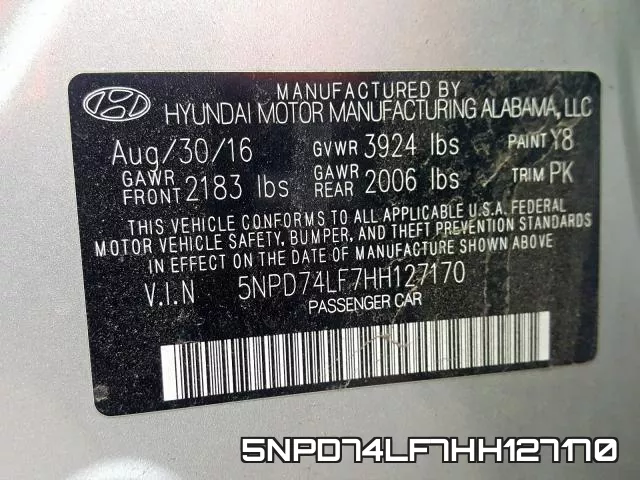 5NPD74LF7HH127170 фото 2