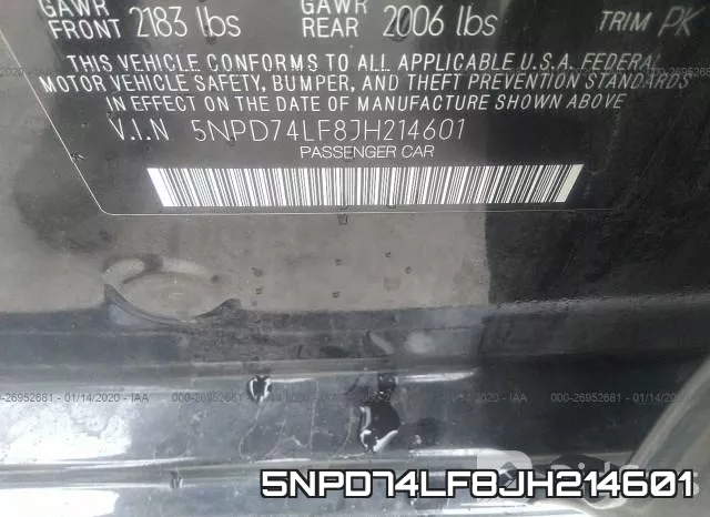 5NPD74LF8JH214601 фото 9