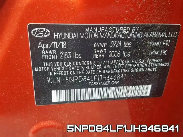 5NPD84LF1JH346841 фото 2