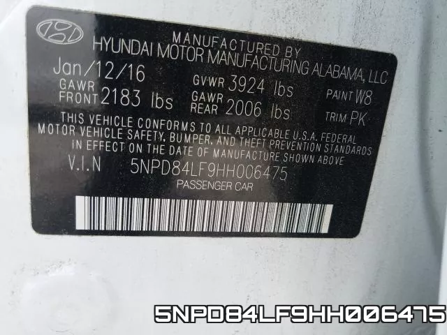5NPD84LF9HH006475 фото 2
