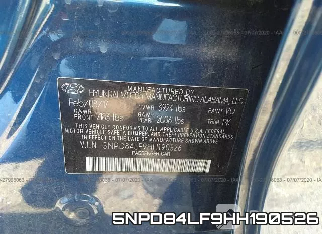 5NPD84LF9HH190526 фото 10