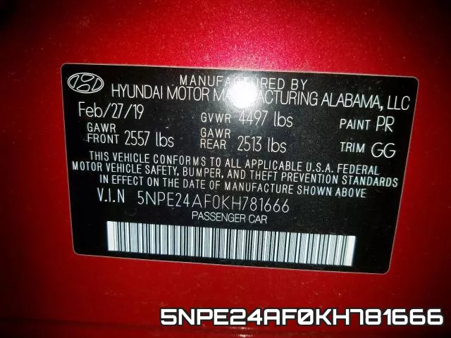 5NPE24AF0KH781666 фото 2