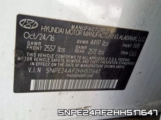 5NPE24AF2HH517647 фото 2