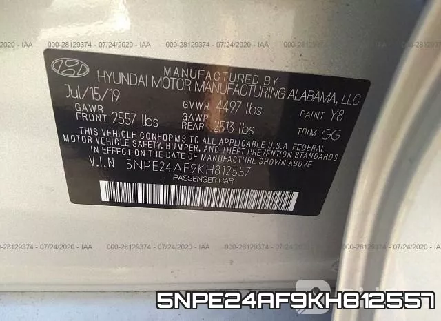 5NPE24AF9KH812557 фото 10