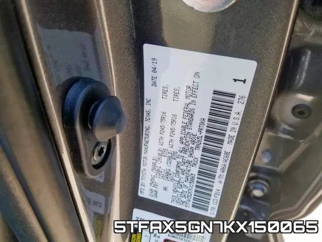5TFAX5GN7KX150065 фото 2